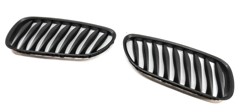 2003-2008 BMW Z4 (E85) LEFT & RIGHT UPPER HOOD GRILLE VENT SET (BLACK / CHROME)