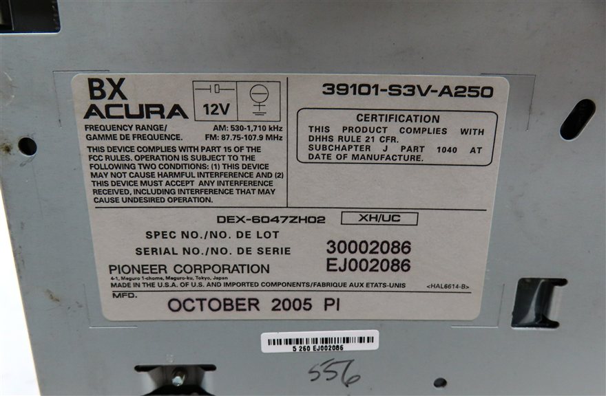 Thumbnail 8: 2005-2006 ACURA MDX AM FM RADIO STEREO RECIVER NAVIGATION MEDIA DISPLAY SCREEN