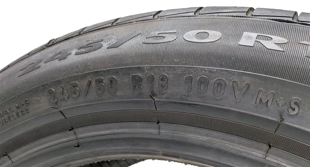 Thumbnail 8: PIRELLI CINTURATO P7 ALL SEASON RUN FLAT 245/50R18 100V 7/32 DOT 3621 TIRE