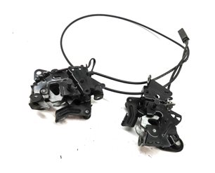 2011 BMW 535Xi (F10) FRONT LOWER LEFT RIGHT HOOD LOCK LATCH CABLE SET/2