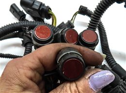 Thumbnail 5: 11 PORSCHE CAYENNE HYBRID 958 FRONT PARK ASSIST PDC SENSOR SET w/HARNESS(Auburn)