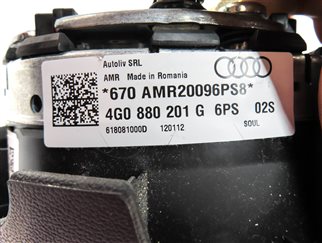 Thumbnail 6: 2012-2015 AUDI A6 S6 A7 S7 (C7) LEFT DRIVER STEERING WHEEL AIRBAG (Black)
