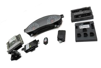 Thumbnail 4: 12 AUDI A6 C7 4G 3.0 SUPER CGXB ECM BCM IGNITION IMMOBILIZER BODY MODULE KEY SET
