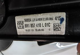 Thumbnail 8: 09-14 AUDI Q5 B8 8R RIGHT PFOLD HEAT MEM AUTODIM BLIND SPOT DOOR MIRROR(White)