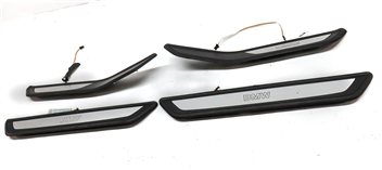 Thumbnail 2: 11 BMW 740i (F02) FRONT & REAR / LEFT & RIGHT LIGHTED DOOR SILL SCUFF TRIM SET/4