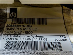 Thumbnail 9: 2011 BMW 740i (F02) FRONT RIGHT PASSENGER LOWER SEAT CUSHION (Oyster)