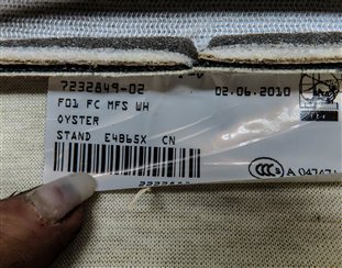 Thumbnail 7: 2011 BMW 740i (F02) FRONT LEFT DRIVER LOWER SEAT CUSHION (Oyster)
