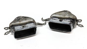 2011 BMW 740i (F02) REAR LEFT & RIGHT EXHAUST MUFFLER TIP SET/2 CHROME