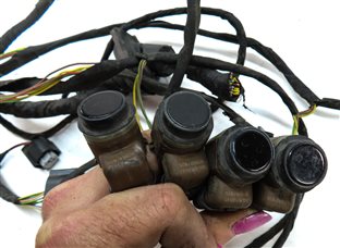 Thumbnail 4: 15 BMW 740Li F02 REAR PARK ASSIST PDC SENSOR SET 4 w/WIRE WIRING HARNESS (Black)