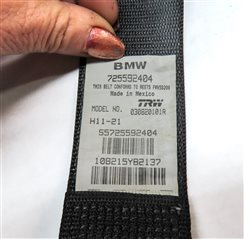 Thumbnail 6: 2011 BMW X3 (F25) 2ND ROW REAR LEFT RIGHT CENTER SEATBELT RETRACTOR SET3 (Black)
