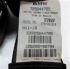 Thumbnail 7: 2011 BMW X3 (F25) 2ND ROW REAR LEFT RIGHT CENTER SEATBELT RETRACTOR SET3 (Black)