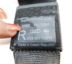 Thumbnail 5: 12-18 AUDI A7 S7 (C7 4G8) FRONT RIGHT PASSENGER SEAT SEATBELT RETRACTOR (BLACK)