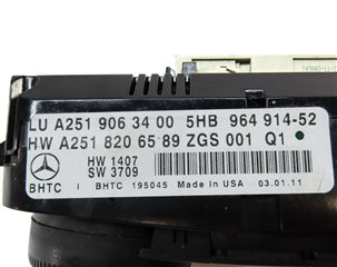 Thumbnail 6: 2010-2013 MERCEDES GL ML R (W164 W251 X164) FRONT HEATER A/C TEMPERATURE CONTROL