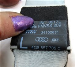 Thumbnail 5: 2012-2017 AUDI A6 S6 (C7) LEFT FRONT DRIVER SEATBELT SEAT BELT RETRACTOR (GRAY)