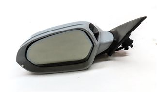 12-13 AUDI A6 (C7) LEFT P-FOLD HEAT MEMORY BLIND SPOT DOOR MIRROR (WHITE)