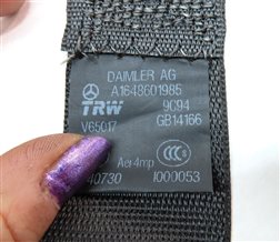 Thumbnail 5: 2011 MERCEDES GL450 (X164) REAR 2ND ROW LEFT SEAT SEATBELT RETRACTOR (BLACK)