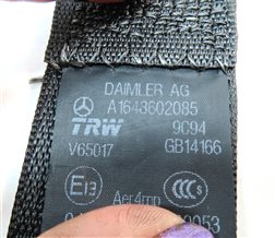 Thumbnail 5: 2011 MERCEDES GL450 (X164) REAR 2ND ROW RIGHT SEAT SEATBELT RETRACTOR (BLACK)
