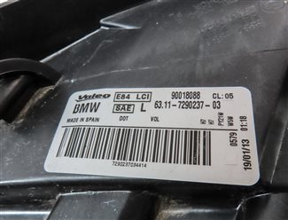 Thumbnail 7: 2013-2015 BMW X1 (E84) LEFT FRONT DRIVER HALOGEN HEADLIGHT LIGHT LAMP
