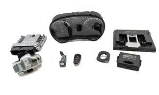 Thumbnail 3: 16-18 AUDI A3 E-TRON HYBRID (8V) SPEEDOMETER ECM BCM BODY ENGINE MODULE KEY SET