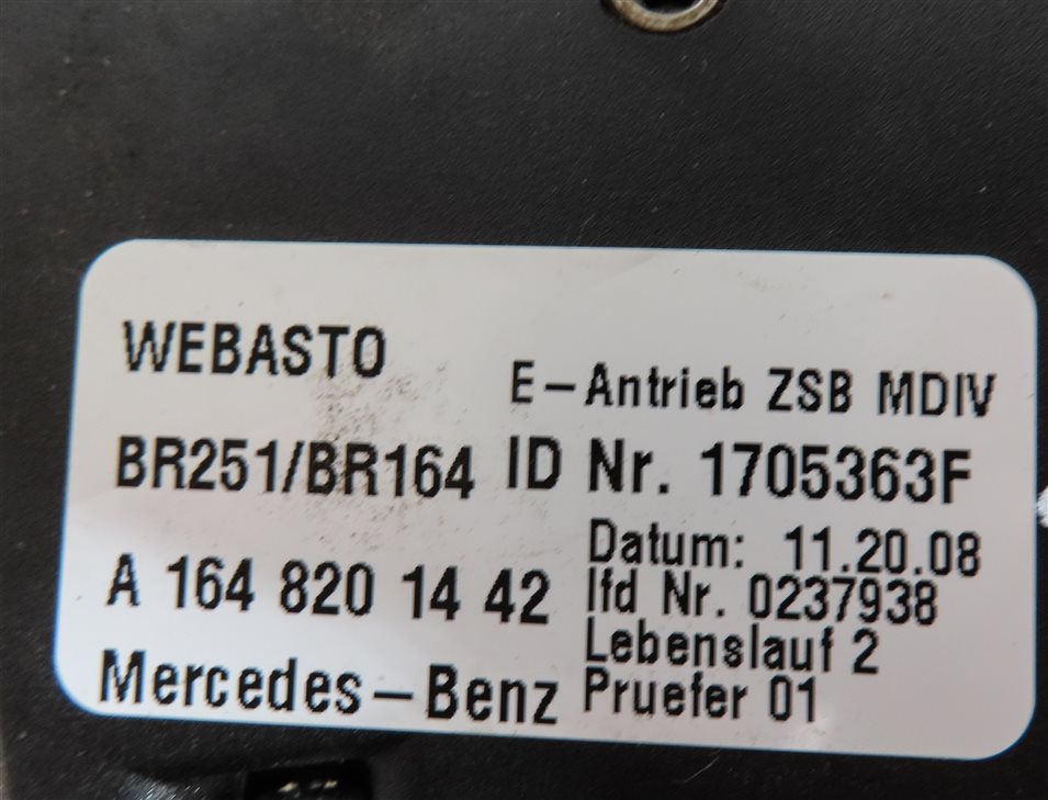 Thumbnail 6: 07-12 MERCEDES GL450 ML320 ML350 ML500 GL320 R320 R350 W251 W164 SUNROOF MOTOR