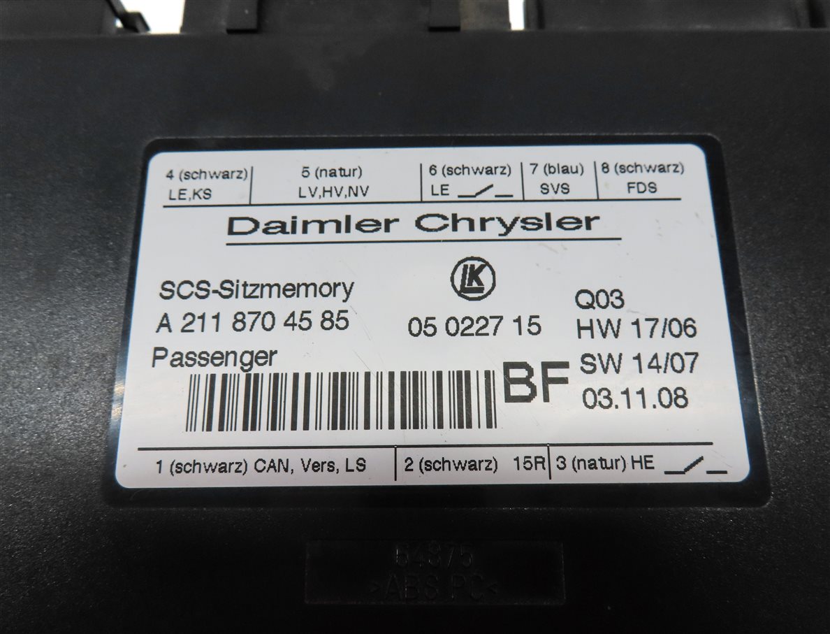 Thumbnail 9: 2009 MERCEDES GL320 (X164) FRONT RIGHT PASSENGER SEAT CONTROL MODULE