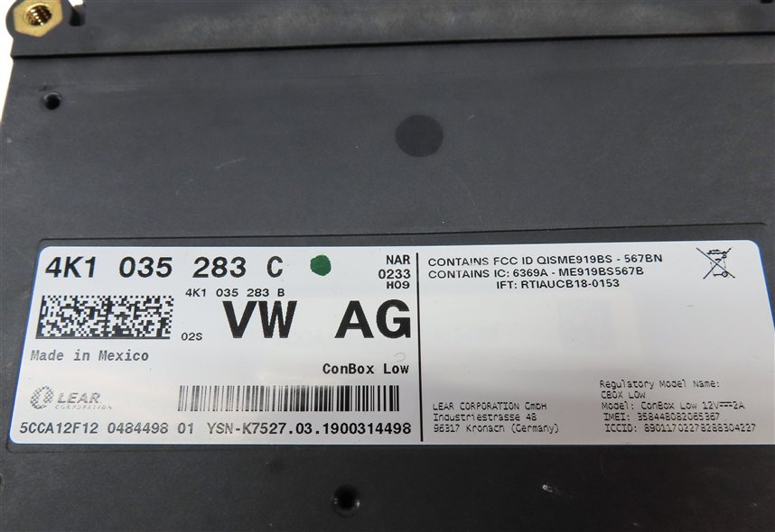 Thumbnail 5: 2019 AUDI A5 SPORTBACK (8W6) EMERGENCY COMMUNICATION CONTROL MODULE