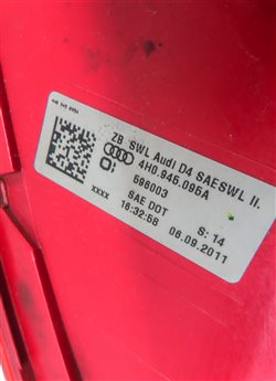 Thumbnail 6: 11-14 AUDI A8 S8 (D4 4H) LEFT DRIVER REAR OUTER LED TAILLIGHT BRAKE LIGHT LAMP