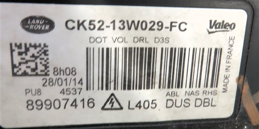 Thumbnail 7: 13-17 RANGE ROVER (L405) RIGHT PASSENGER XENON HID ADAPTIVE HEADLIGHT LIGHT LAMP