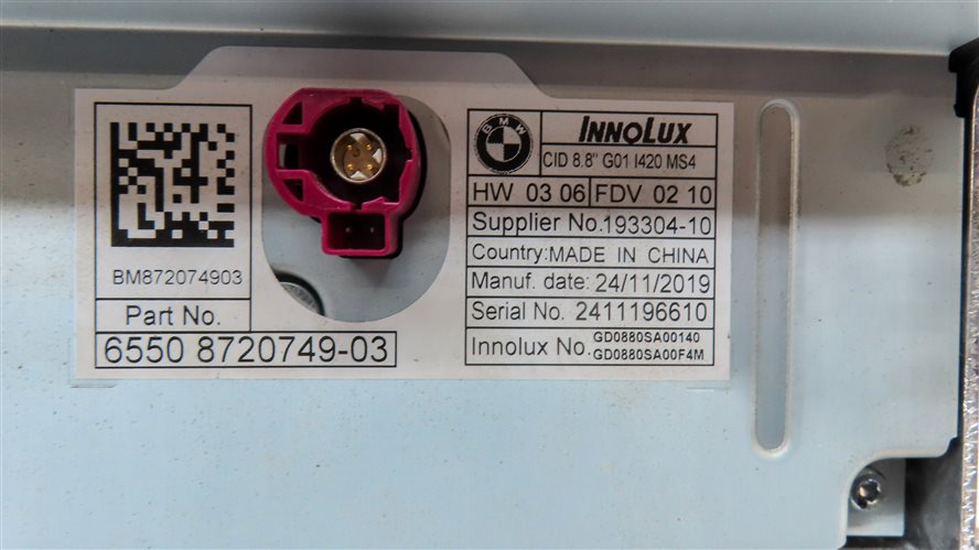 Thumbnail 4: 2018-2021 BMW X3 X4 (G01 G02) 8.8" RADIO INFO MEDIA NAVIGATION DISPLAY SCREEN