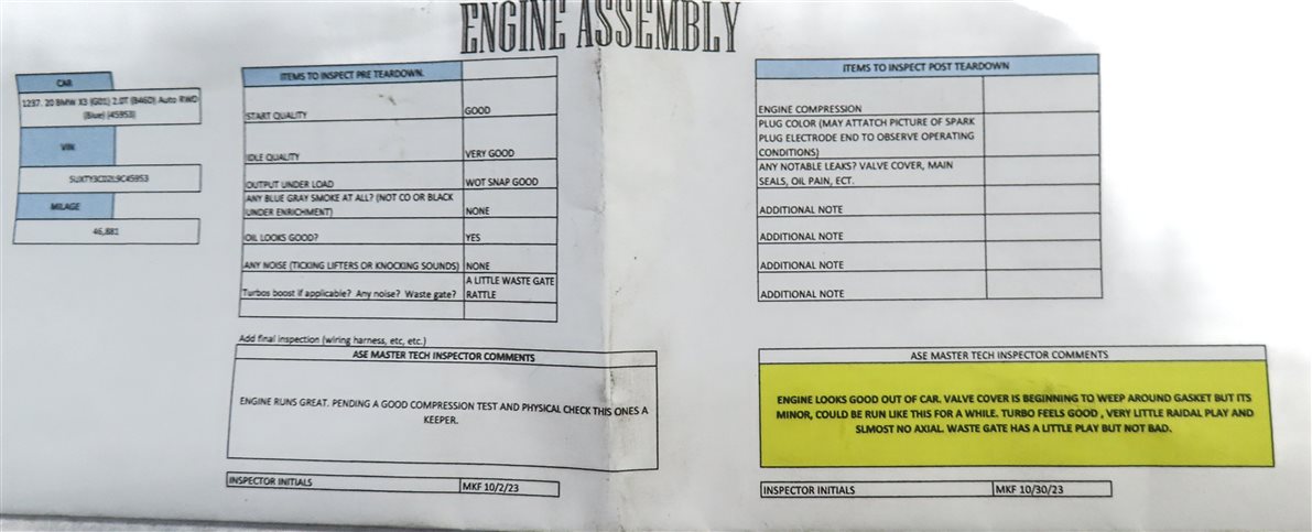 Thumbnail 12: 19-23 BMW 2 3 5 X3 X4 (F22 G01 G02 G20 G30) 2.0L TURBO ENGINE ASSEMBLY (46k)