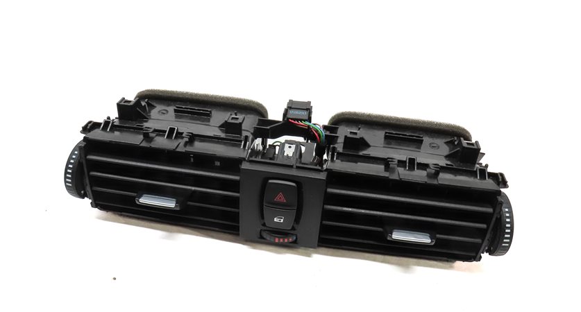 2014 BMW 328D (F30) CENTER DASH HEAT AIR AC VENT w/HAZARD LOCK SWITCHES (BLACK)