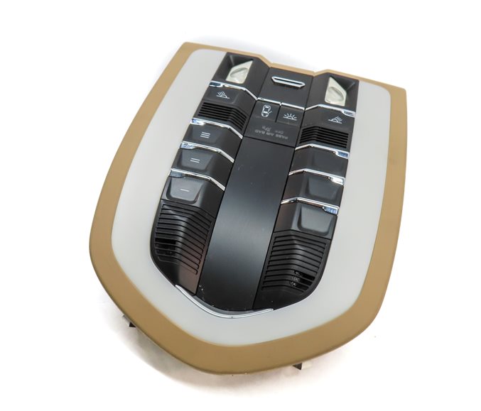 2013 PORSCHE CAYENNE (958) FRONT OVERHEAD DOME LIGHT LAMP w/SWITCHES (BEIGE)