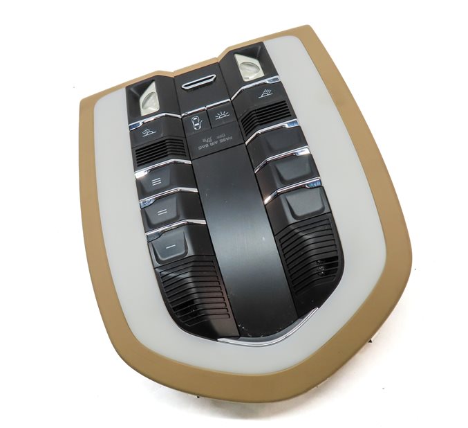 Thumbnail 3: 2013 PORSCHE CAYENNE (958) FRONT OVERHEAD DOME LIGHT LAMP w/SWITCHES (BEIGE)