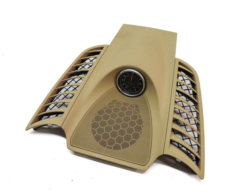 2013 PORSCHE CAYENNE (958) FRONT CENTER DASH SPEAKER COVER w/ CLOCK (BEIGE)