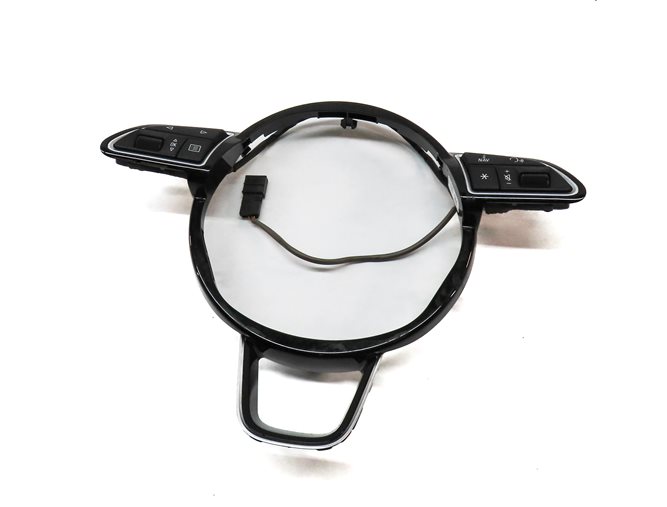 Thumbnail 2: 18 AUDI Q3 (8U) LEFT DRIVER STEERING WHEEL MEDIA PHONE CONTROL SWITCHES w/ TRIM