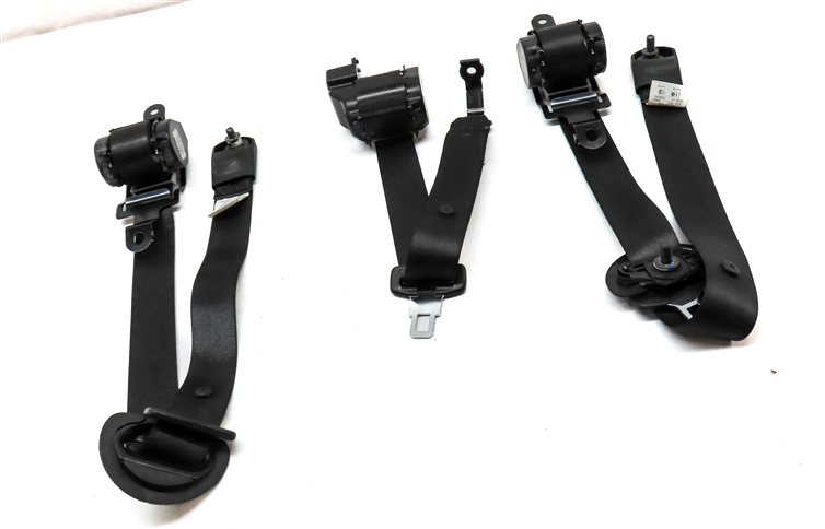 Thumbnail 3: 13 BMW X5 E70 REAR 2ND ROW LEFT/CENTER/RIGHT SEAT SEATBELT RETRACTOR SET (BLACK)
