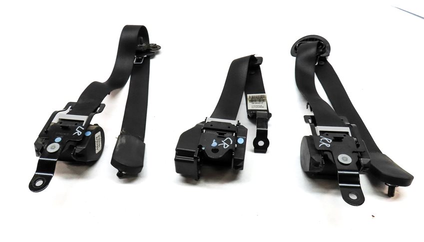 Thumbnail 4: 13 BMW X5 E70 REAR 2ND ROW LEFT/CENTER/RIGHT SEAT SEATBELT RETRACTOR SET (BLACK)