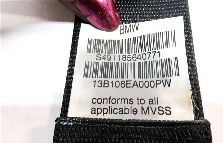 Thumbnail 5: 13 BMW X5 E70 REAR 2ND ROW LEFT/CENTER/RIGHT SEAT SEATBELT RETRACTOR SET (BLACK)