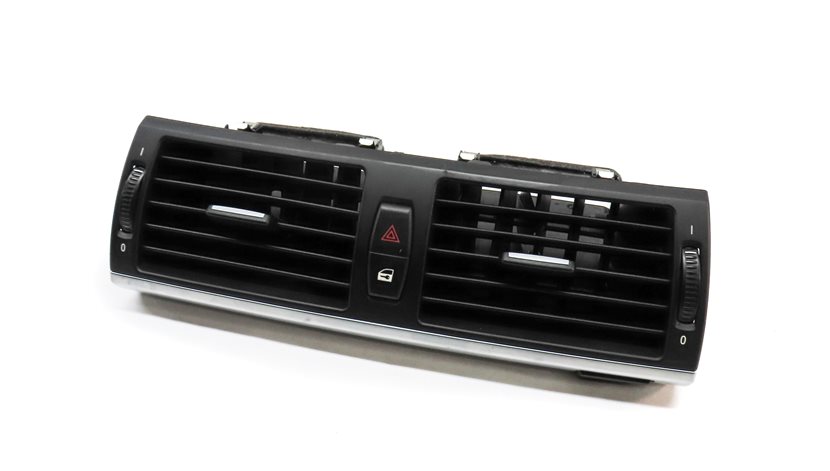 2012 BMW X6 M X6M ///M (E71) FRONT CENTER DASH HEAT AIR AC VENT w/HAZARD (BLACK)