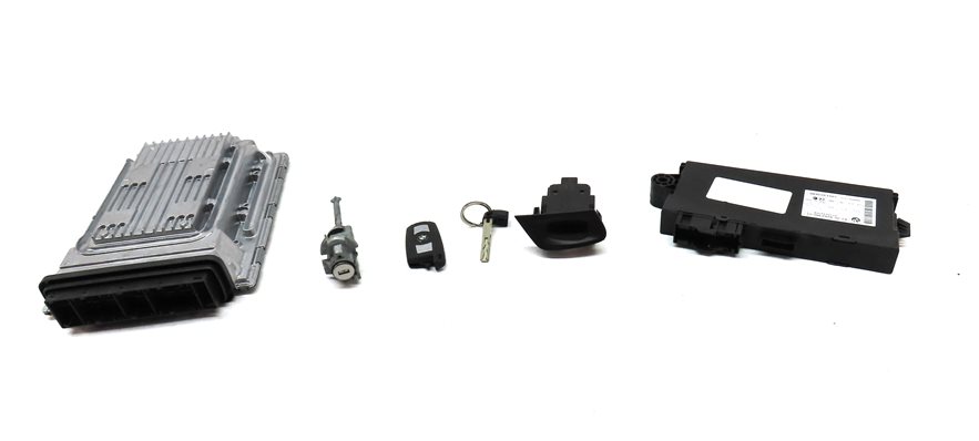Thumbnail 2: 10-14 BMW X5M X6M (E70 E71) 4.4L S63 ENGINE DME CAS 3 IMMOBILIZER MODULE KEY SET