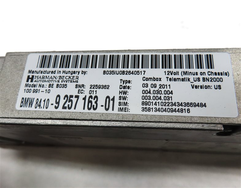 Thumbnail 6: 12 BMW X6 X6M ///M E71 BLUETOOTH TELEMATICS COMMUNICATION COMBOX CONTROL MODULE