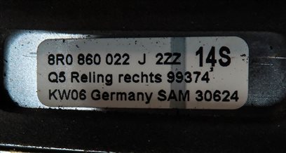 Thumbnail 6: 2014 AUDI SQ5 (B8 8R) FORWARD BACK ROOF CARGO RACK RAIL SET/2