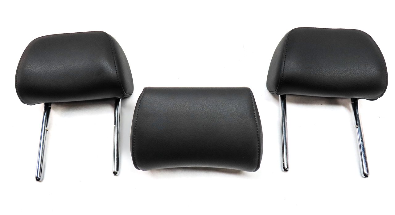 Thumbnail 2: 13-16 A4 S4 12-18 A6 S6 C7 B8 REAR LEFT RIGHT CENTER SEAT HEADREST SET/3 (BLACK)