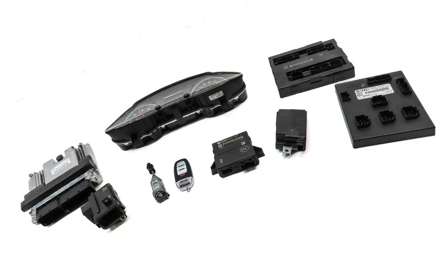 Thumbnail 3: 13 AUDI Q5 (B8 8R) 2.0L TURBO (CPMA) ECM BCM SPEEDOMETER IMMOBILIZER MODULE SET
