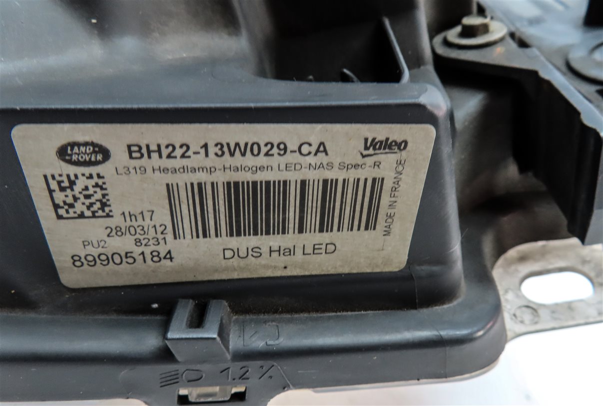 Thumbnail 7: 10-12 LAND ROVER LR4 RIGHT PASSENGER HALOGEN HEADLIGHT LIGHT LAMP (MANUAL LEVEL)