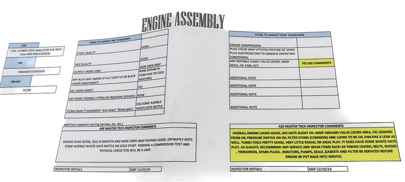 Thumbnail 8: 14-17 BMW 535Xi 19 640i F10 F06 3.0L TURBO (N55) AWD AUTO ENGINE ASSEMBLY (93k)