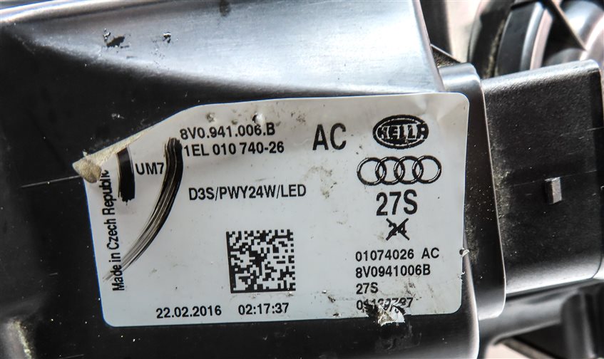 Thumbnail 8: 15-16 AUDI A3 (8V) RIGHT PASSENGER XENON HID HEADLIGHT LIGHT LAMP (8Q3 NON AFS)