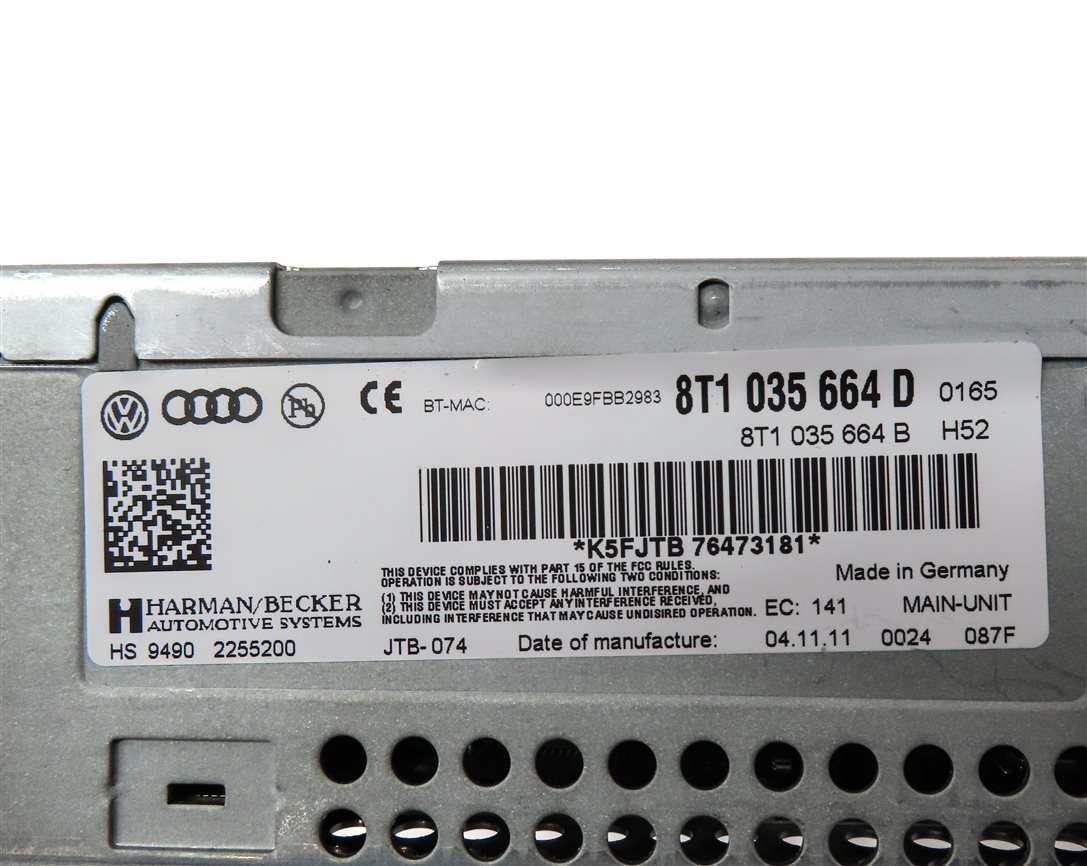 Thumbnail 7: 2012 AUDI S4 (B8 8K) AM/FM CD DVD SD SIM RADIO STEREO MMI MULTIMEDIA PLAYER