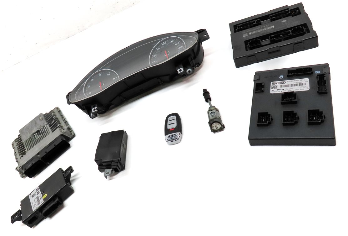 Thumbnail 4: 2012 AUDI A6 A7 (C7) 3.0L CGXB SUPERCHARGED ENGINE IMMOBILIZER MODULE KEY SET