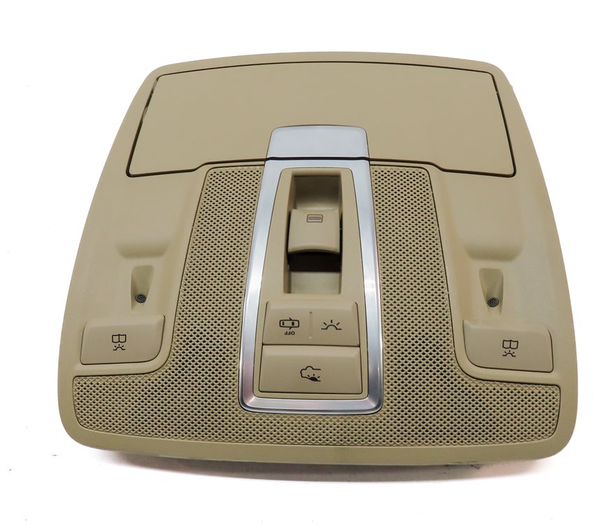 Thumbnail 4: 15 MERCEDES GL550 (X166) FRONT OVERHEAD DOME LIGHT LAMP SUNGLASS HOLDER (BEIGE)